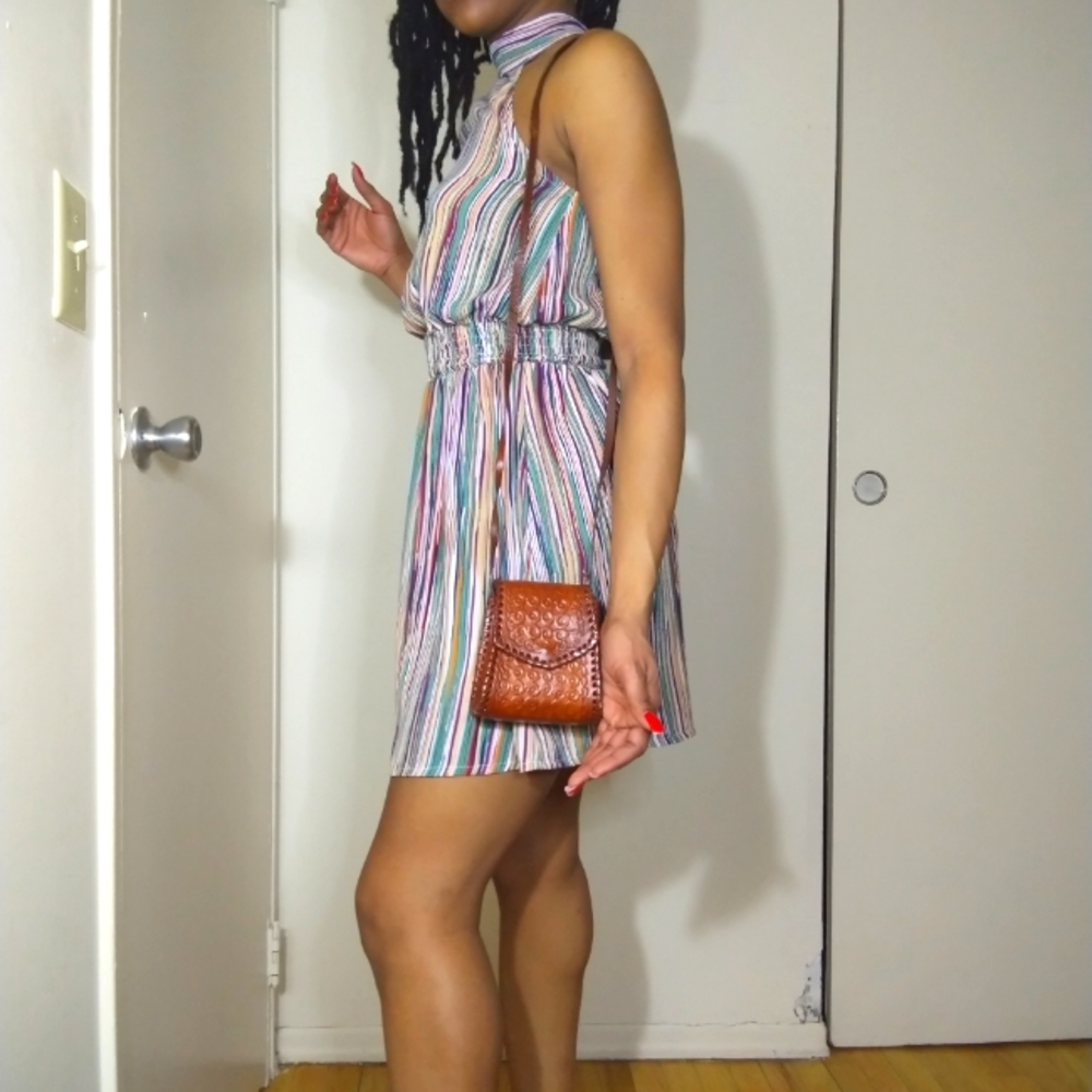 Brown Leather Patterned Pouch/Purse - image 1